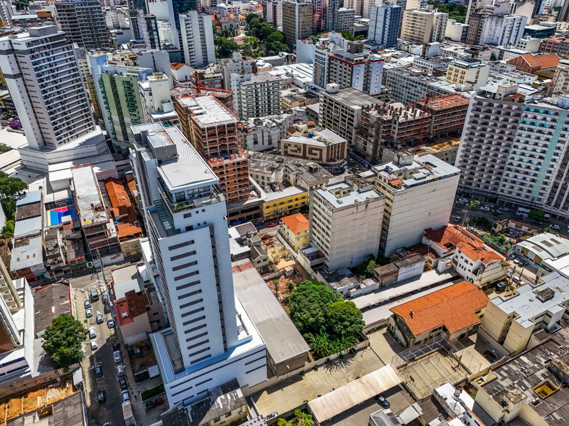 Vista aérea da parte plana do Granbery, Juiz de Fora